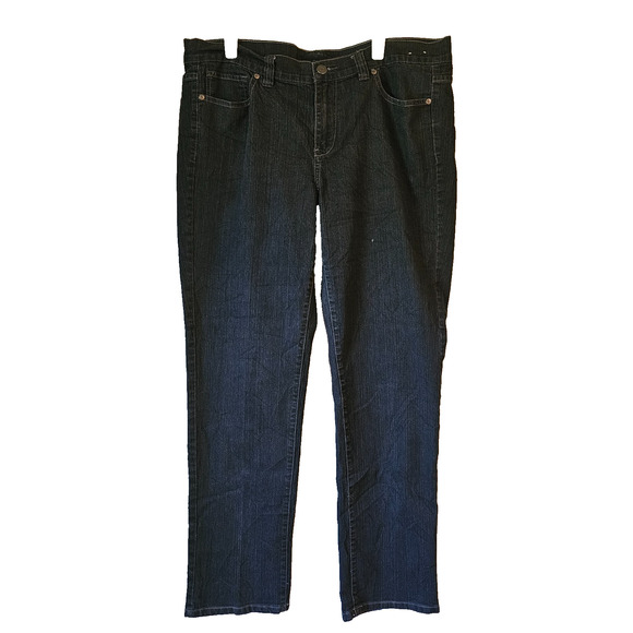 Calvin Klein Jeans Women’s Plus 18W x 33 Dark Wash Straight Leg Denim Stretch - Picture 1 of 11